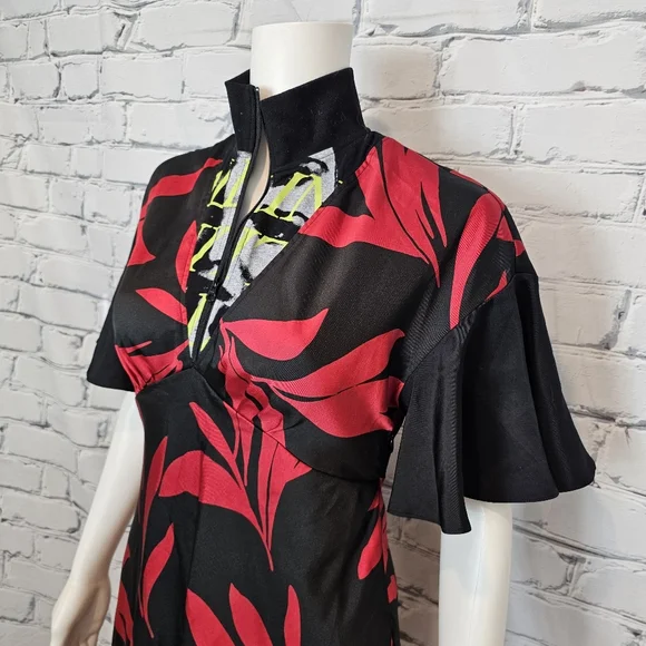 McQ Alexander McQueen Red And Black Maxi Dress - Picture 4 of 8